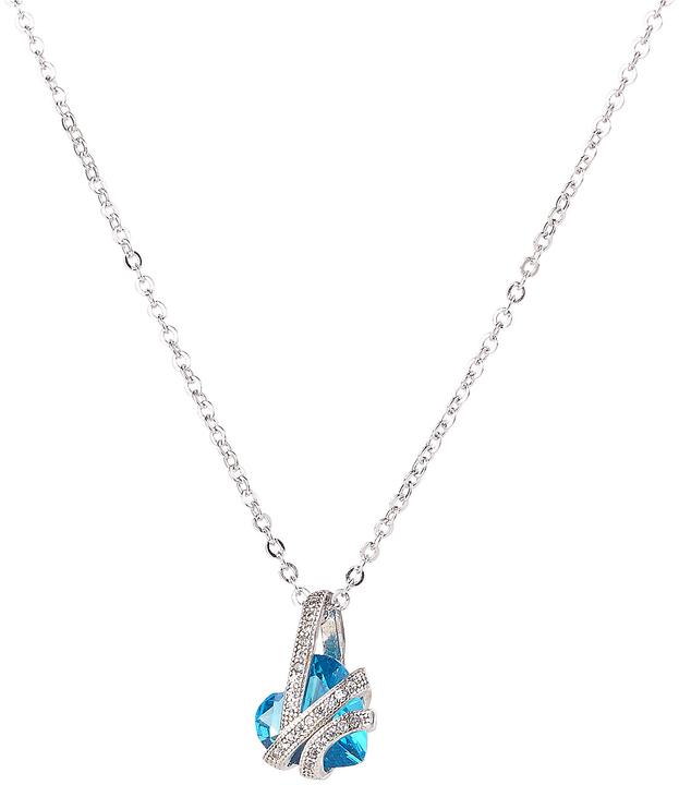 Image du produit St. Leonhard Collier avec pendentif en zircon bleu en forme de coeur et pierres précieuses (Laiton)