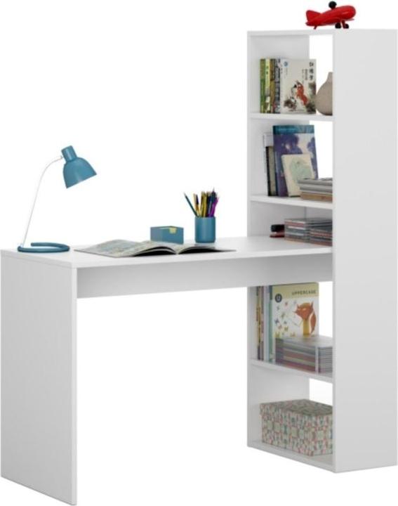 Image du produit CaliCosy Bureau réversible avec étagère de rangement - L120 cm