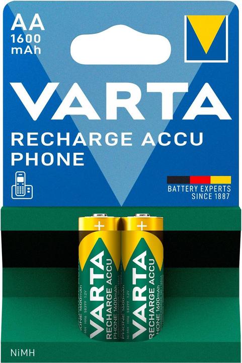 Productafbeelding Varta Recharge Accu Phone (2 Pcs., AA, 1600 mAh)