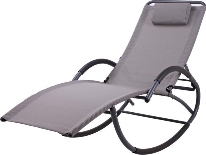Garden Pleasure Lettino a dondolo Siros in acciaio antracite (177 cm)
