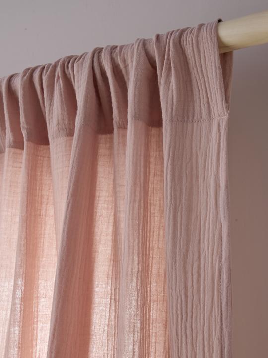 Image du produit Vertbaudet Rideau de chambre d'enfant en mousseline, cordon de serrage (140 x 260 cm)