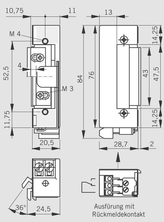 Produktbild Dormakaba Standard-Arbeitsstrom-Türöffner Serie Basic E (Indoor)