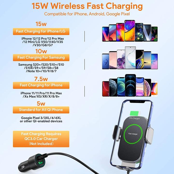 Actual product image Hinyx Wireless car charger (15 W)