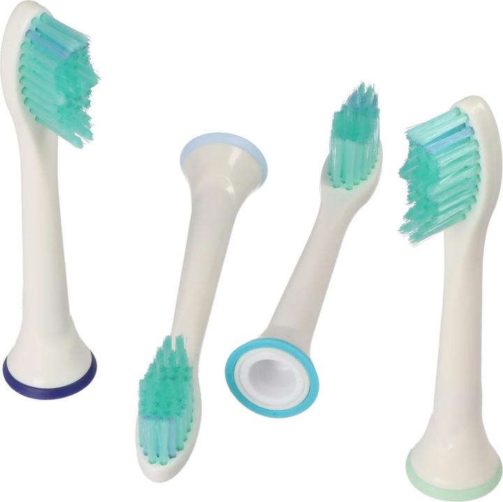 AccuCell Zahnbürstenkopf Standard Cleaning Brush für elektrische Zahnbürsten von Philips, 4 Stück (4 x)