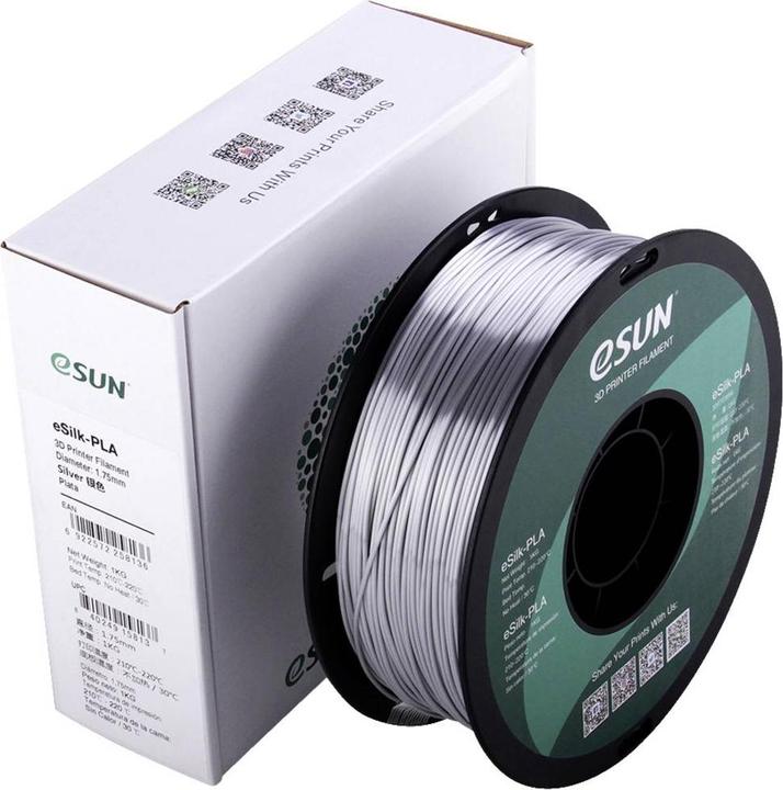 eSUN eSilk-PLA (PLA, 1.75 mm, 1000 g, Silber)