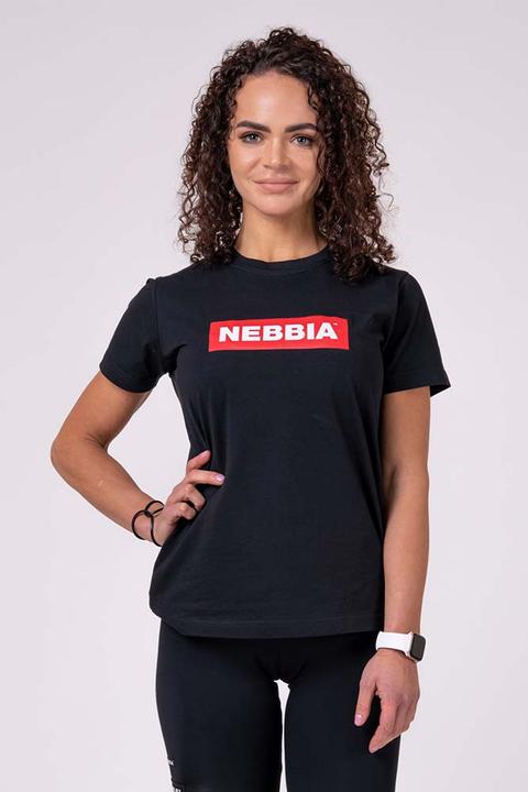 Nebbia Women's Basic T-Shirt 592 Schwarz (S)