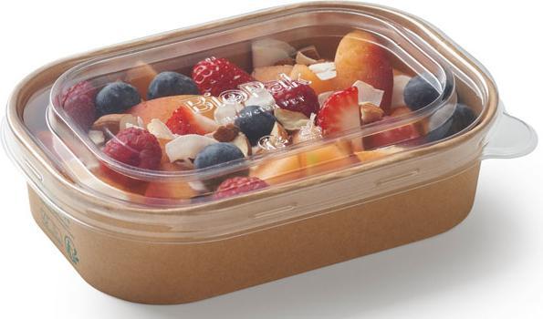 Produktbild Biopak Salat-Schale Brick Box Medium 500 ml, Braun, 50 Stück (50 x)