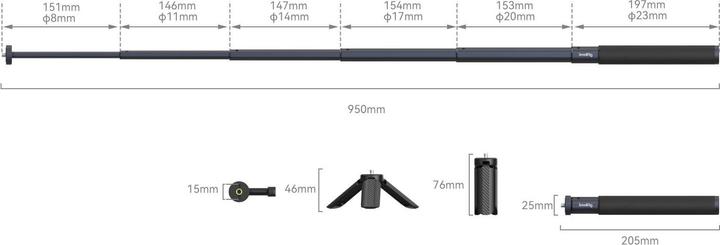 Actual product image SmallRig Selfie Stick Action Cameras