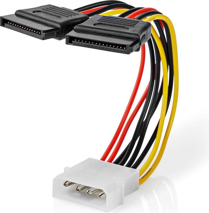 Immagine prodotto Nedis Cavo di alimentazione interna Molex maschio 2X SATA 15 pin femmina Placcato oro 0,15 m PVC rotondo