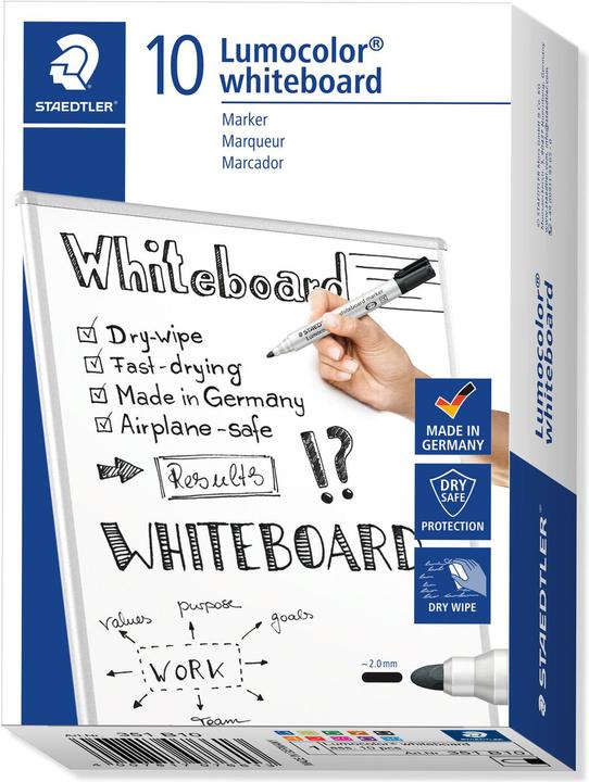 Produktbild Staedtler Lumocolor Whiteboard Marker 351 (Multi Colour, 2 mm, 10 x)
