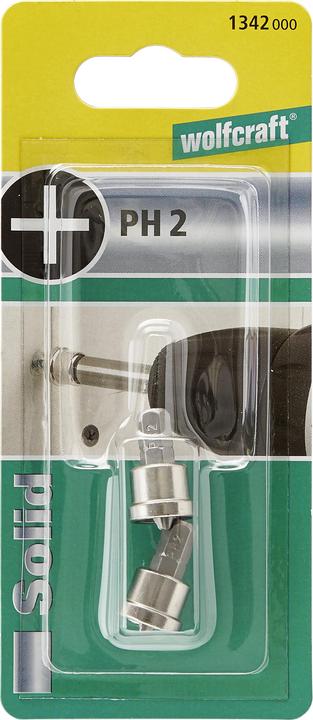 Actual product image wolfcraft wolfcraft 2 Bits mit Tiefenanschlag Solid PH 2 (Cross Phillips PH M2)