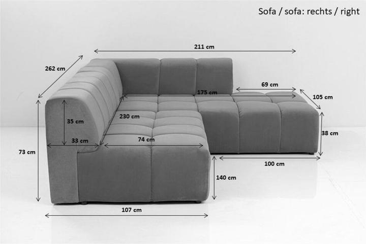 Actual product image Kare Design Corner Sofa Belami Grey Right (Corner sofa)