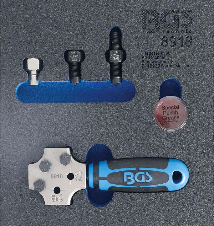 BGS Werkstattwageneinlage 1/6: Bördelgerät SAE und DIN 4,75 mm (3/16")