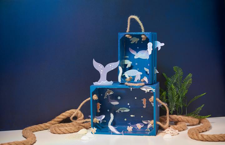 Produktbild VBS Holzkisten mit Latten, 2er-Set, Sperrholz