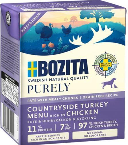 Actual product image Bozita Purely indyk z kurczakiem pasztecik z mięsem dla szczeniąt 370g (Puppy + kitten, Junior, 6 pcs., 370 g)