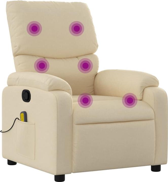 Immagine prodotto VidaXL Poltrona massaggiante in tessuto color crema,Colore: Crema,Materiale: Tessuto (100