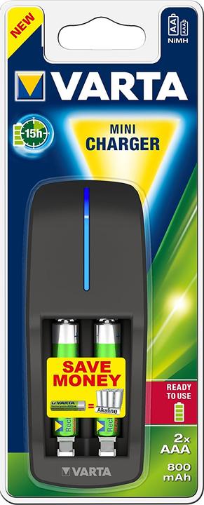 Actual product image Varta mini charger (2 pcs., AAA, 800 mAh, Battery + charger)