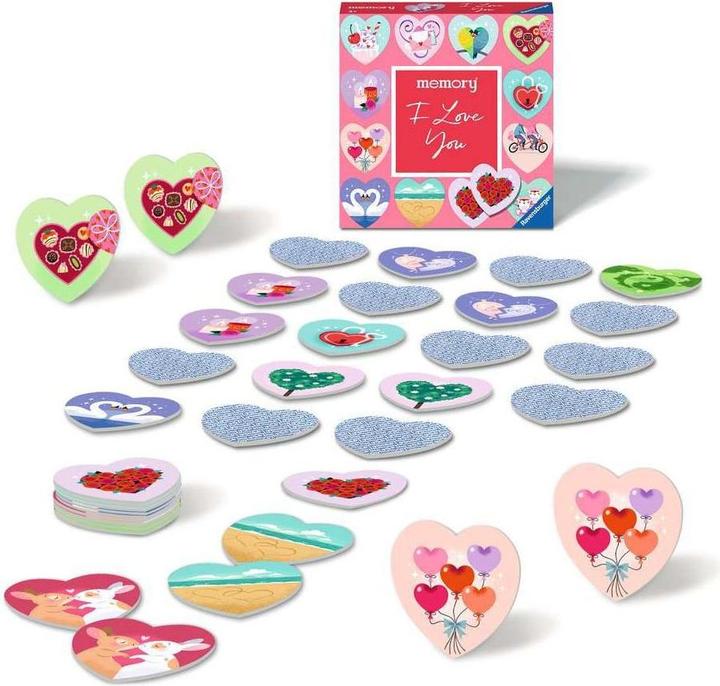 Image du produit Ravensburger moments memory® I love you - 22398 - Jeux Classiques - 24 en forme de coeur (Allemand)