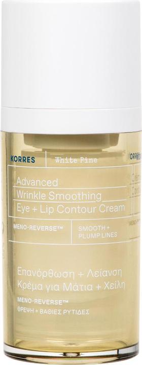 Actual product image Korres White Pine Advanced Wrinkle Smoothing Eye + Lip Contour Cream (Fluid, 15 ml, Day + Night)