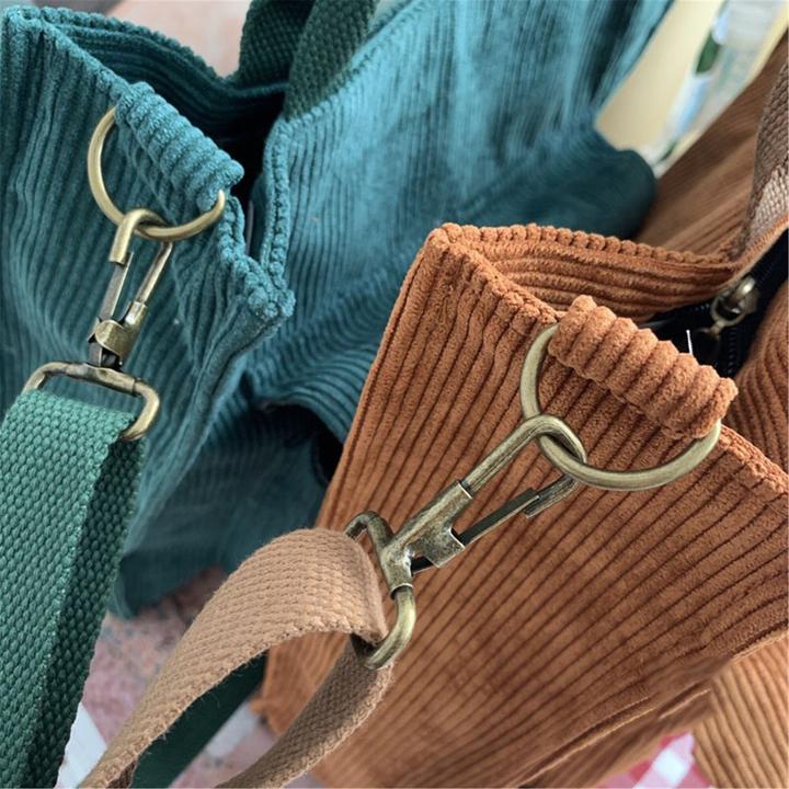 Actual product image Only-Bags.Store Corduroy tote bag with magnetic fastening, retro tote bag, minimalist tote bag