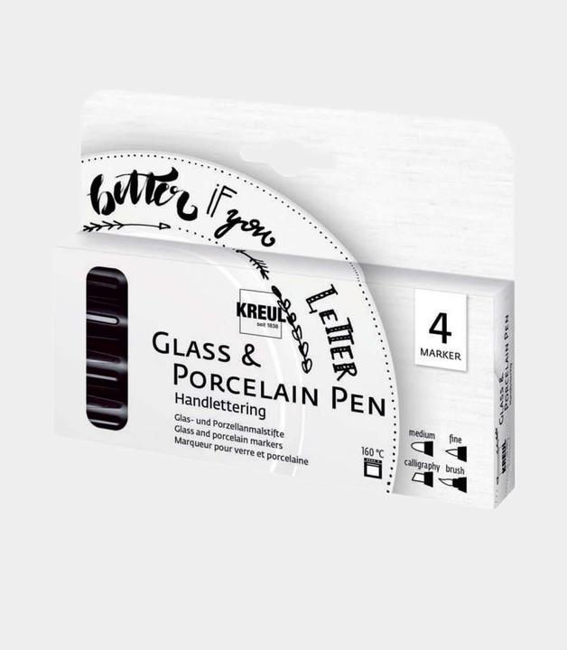 Immagine prodotto Kreul Penna in vetro e porcellana (Nero, 4 mm, 4 x)