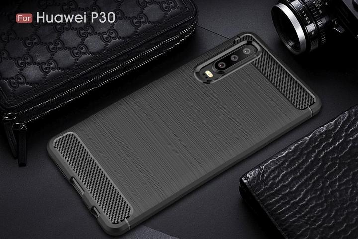 Produktbild Screenguard Huawei P30 Hülle Carbon Brushed Soft TPU (Huawei P30)