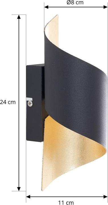 Image du produit Lindby Applique murale en métal Desirio, noir et or (330 lm, G9)