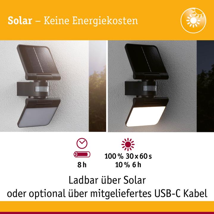 Image du produit Paulmann Lèche-mur solaire Lesly (1600 lm, IP65)