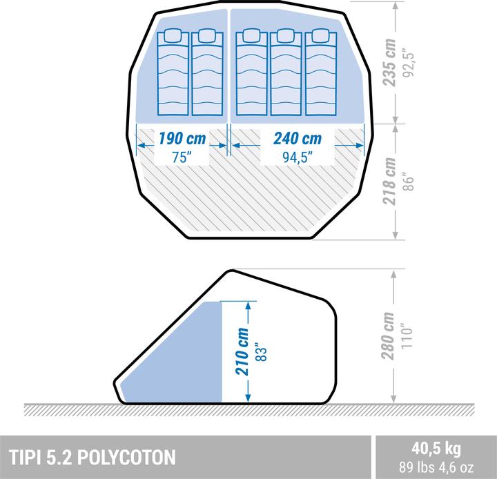 Immagine prodotto Quechua 340392 (43.70 kg, 5 persone)