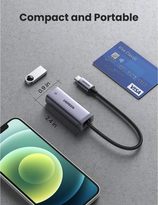 Actual product image Ugreen USB-C to RJ45 Netzwerkadapter (USB-C, RJ45 (1x))