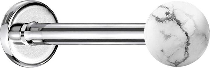 Produktbild Star Piercing Micro Labret silber mit Kugel Howalite Stein (ohne Messing, Mineralisch, Chirurgenstahl 316L)