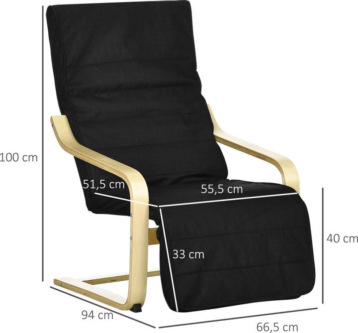 Image du produit Homcom Fauteuil de relaxation avec revêtement amovible et agréablement rembourré