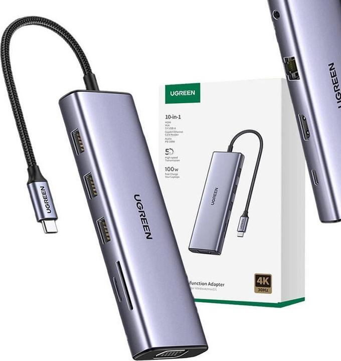 Actual product image Ugreen Hub (USB-C, 10 Ports)