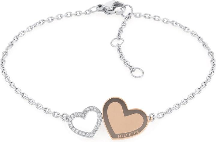 Tommy Hilfiger Enamel Hearts Armband (19.50 cm, Edelstahl, Emaille)