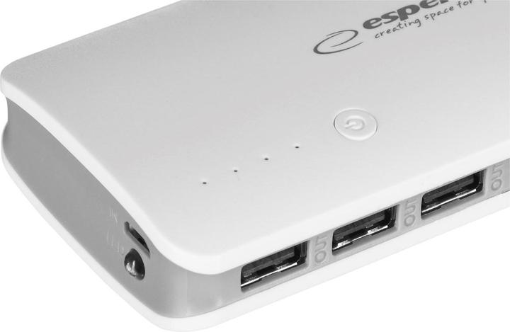 Actual product image Esperanza EMP106WE Radium - Gray - White - Universal - Rectangle - 8000 mAh - USB - 5 V (8000 mAh, 29.60 Wh)