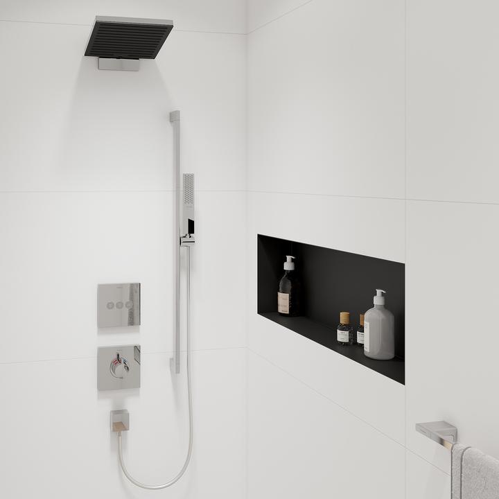 Produktbild hansgrohe Unica Duschstange E Puro, 90 cm mit Easy Slide Duschkopfhalter und Duschschlauch, 24403