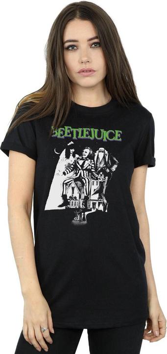 Immagine prodotto Beetlejuice Maglietta Boyfriend da donna/ragazzo in cotone Mono Poster (3XL)