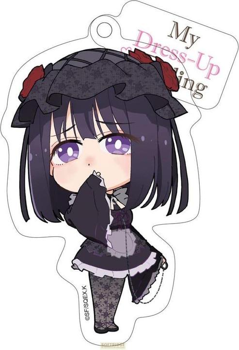 Actual product image Sakami My Dress-Up Darling Acrylic Keyring Marin Shizuku Cosplay Chibi Style 8 cm