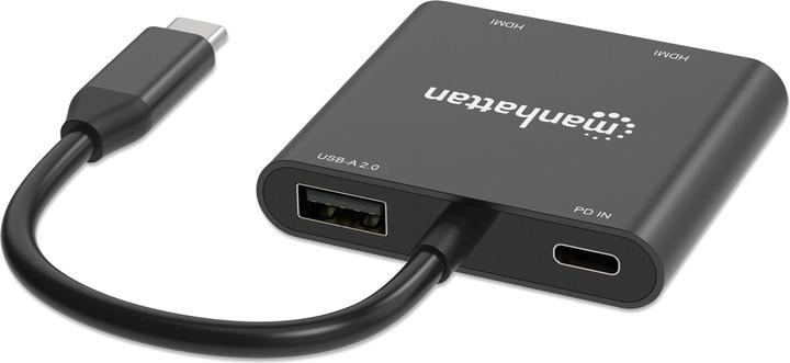 Produktbild Manhattan USB-C PD auf Dual-HDMI-Monitor-Adapter (USB Typ-C, HDMI, 5.90 cm)