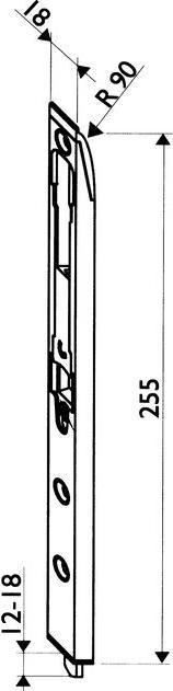 Immagine prodotto Maco Maniglia interna della porta 255 mm, raggio 90, acciaio color argento (58029) (1 pz.)
