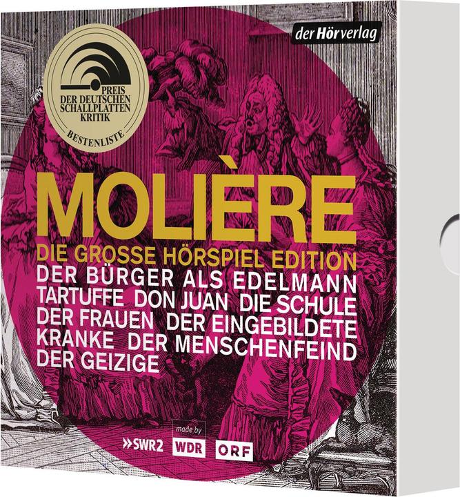 Immagine prodotto La grande edizione del radiodramma (Will Quadflieg, Molière, Maria Becker, Bernhard Minetti, Peter Zwetkoff, Rosemarie Fendel, Hans Korte, PeterLight, Wilhelm Semmelroth, Leopold Lindtberg, Gert Westphal, Rudolf Alexander Schröder, Winfried Zillig, Tedesco)