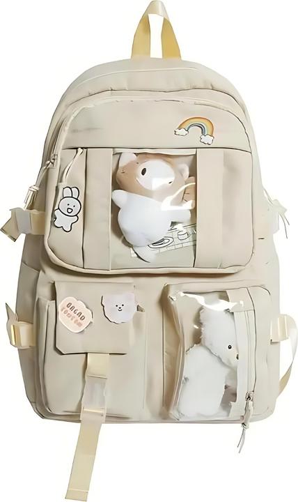 A Little Lovely Company Kinder Rucksack mit Plüschtierchen, Ivory