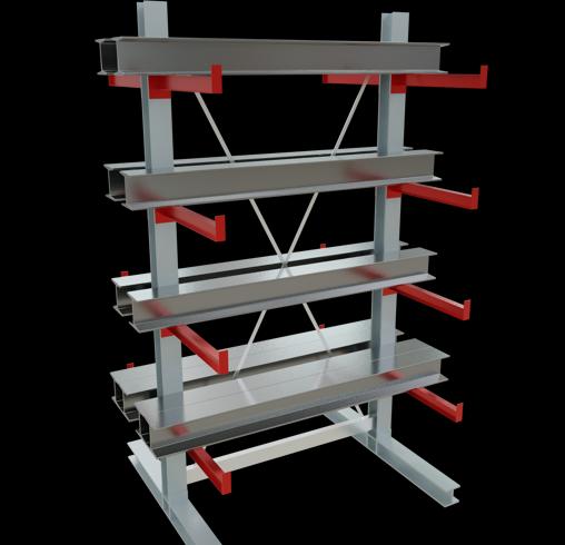 Produktbild Schulte Lagertechnik K 3000 Kragarm-Komplettregal 2 Ständer - 2-seitig
