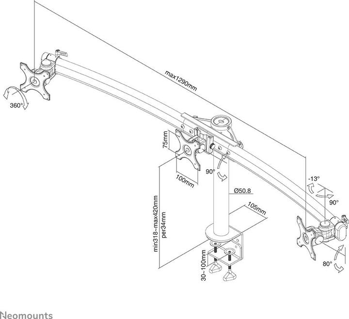 Actual product image Neomounts Fpma-D700d3 (Table, 27")