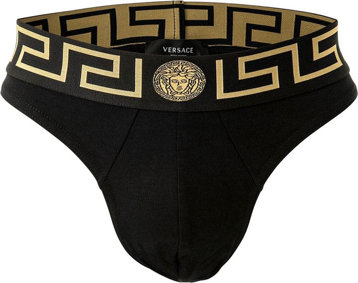 Versace Underpants Thong Jersey Topeka Bi-Stretch Cotton Organic New Logo