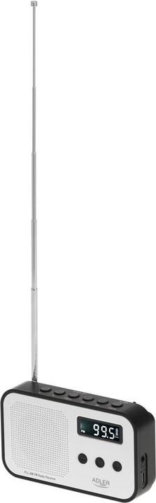 Image du produit Adler Interactive solution | Digital radio PLL AM/FM | AD 1907 | Alarm function | White/Black (AM, PLL, FM, VHF)