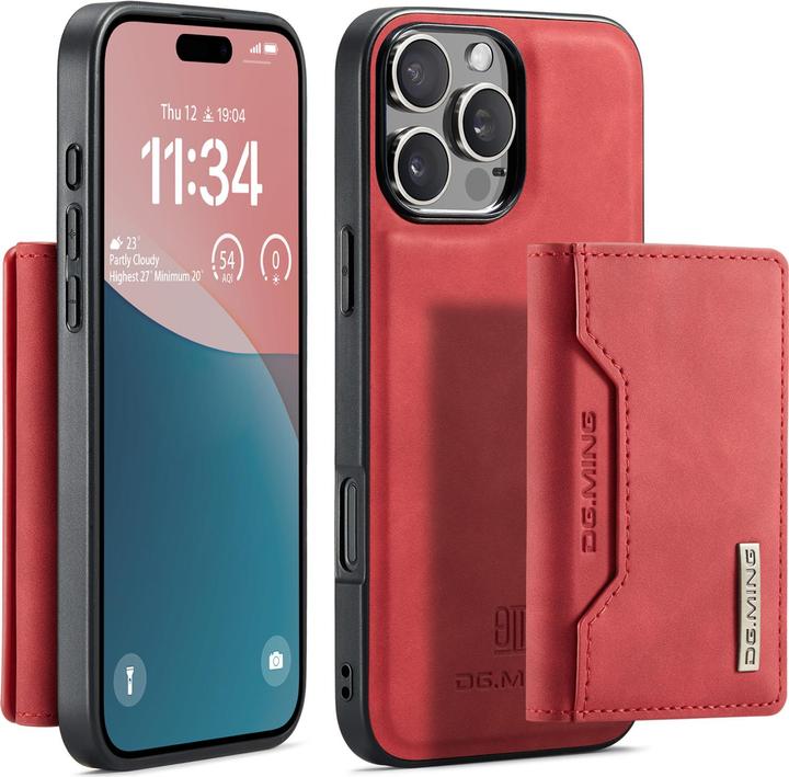 Actual product image Dg.Ming iPhone 12 / 12 Pro - Etui, Leder-Optik, Kartenfach & Magnetverschluss, Rot (Apple iPhone 12 Pro, Apple iPhone 12)