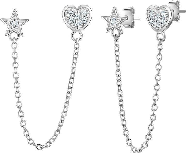 Immagine prodotto Glanzstücke München Orecchini da donna con cuore/stella in argento - 34598 (Argento)
