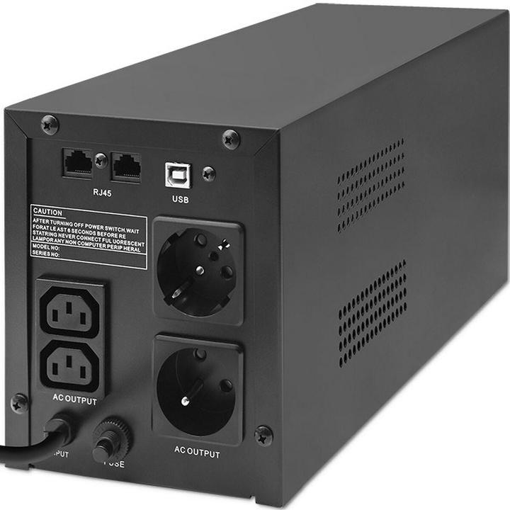 Actual product image Qoltec Zasilacz awaryjny UPS | Monolith | 1500VA | 900W | LCD | USB (1500 VA, 900 W, Line-interactive UPS)