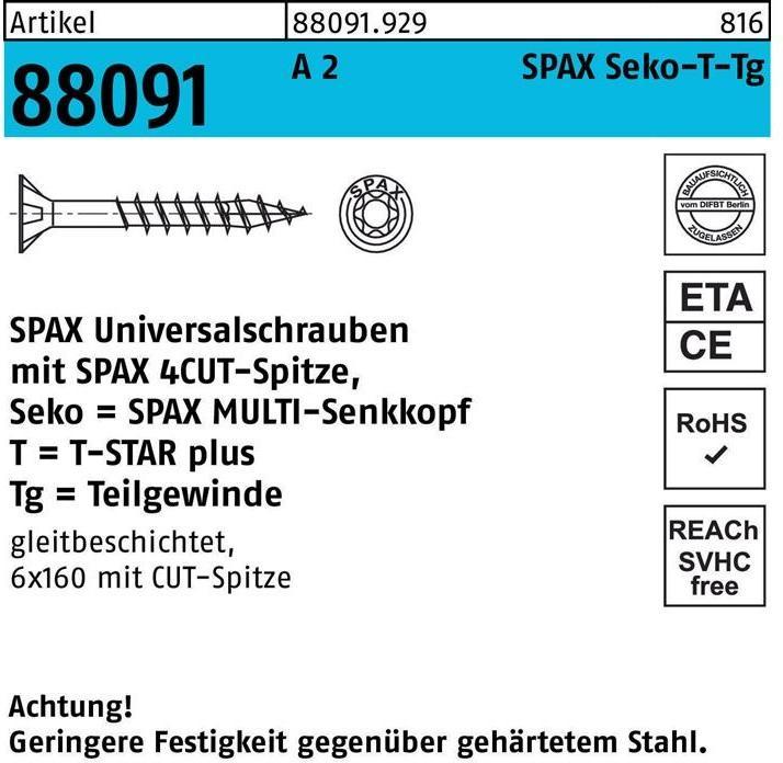 Actual product image Spax Chipboard screws A2 (200 Screws per piece)